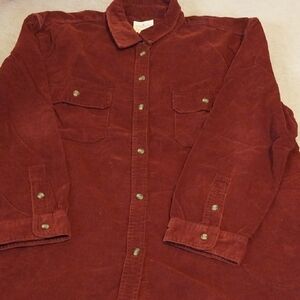 American Eagle Outfitters Corduroy Shirt in Rust Red